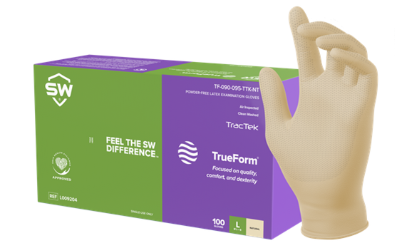 TF-95NT SW Safety® TruForm® TracTek® Latex Exam Gloves